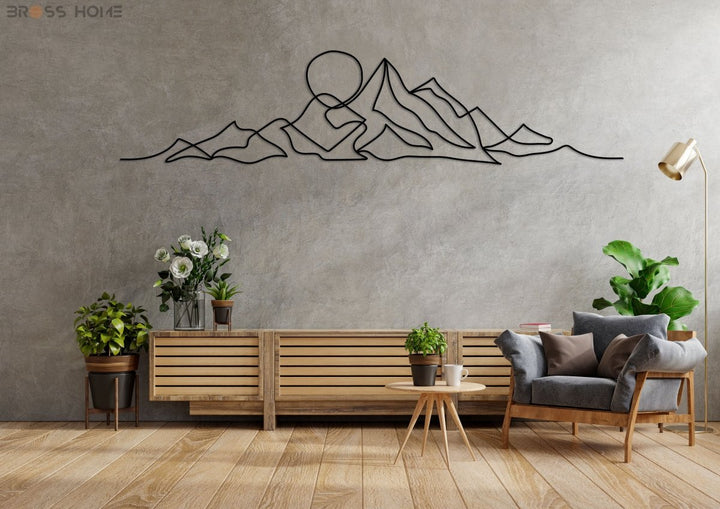 Minimalist Mountain Wall Art - BrossHome Metal Wall Art