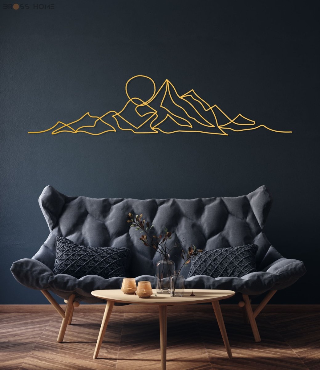 Minimalist Mountain Wall Art - BrossHome Metal Wall Art