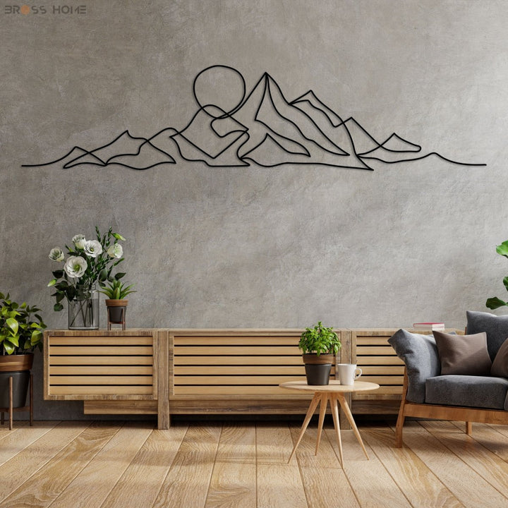 Minimalist Mountain Wall Art - BrossHome Metal Wall Art