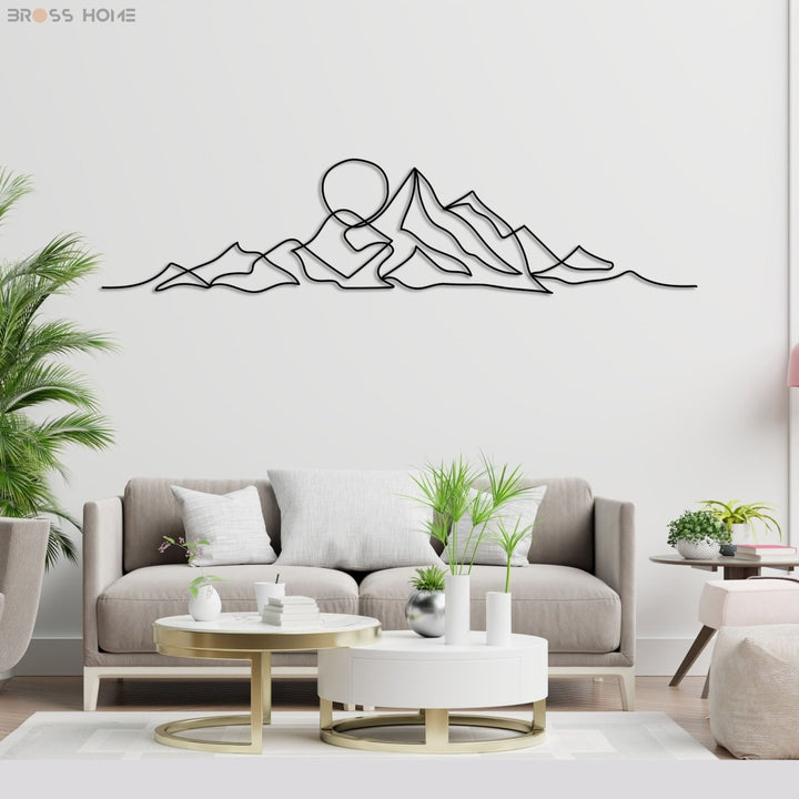 Minimalist Mountain Wall Art - BrossHome Metal Wall Art