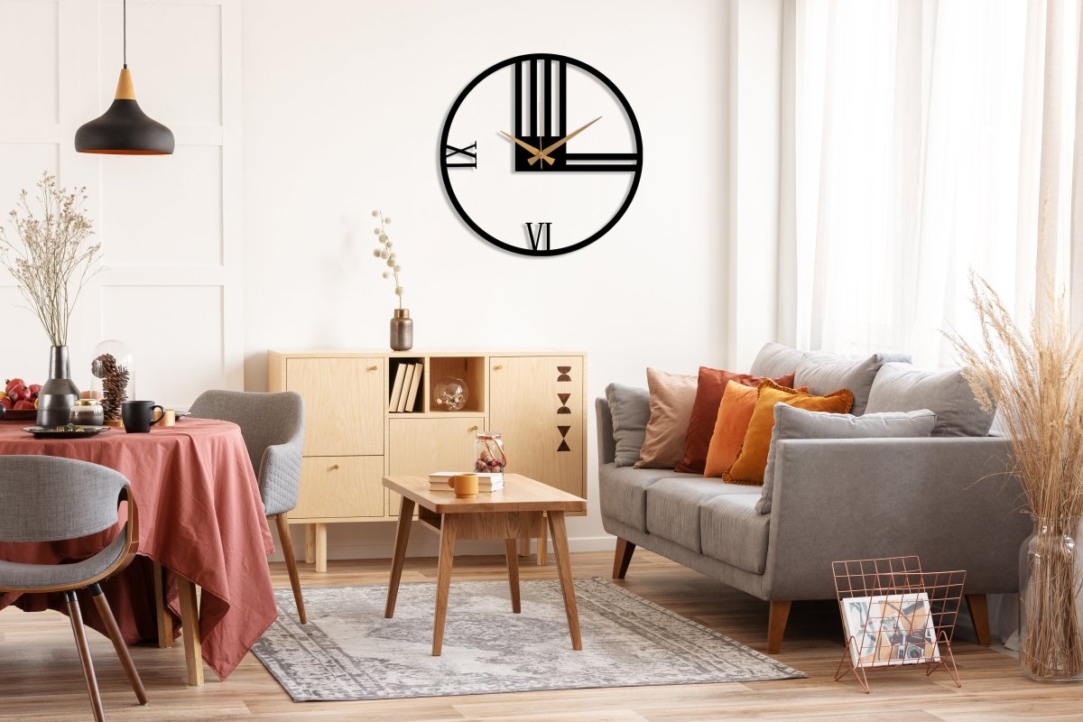 Minimalist Silent Large Wall Clock - BrossHome Metal Wall Art