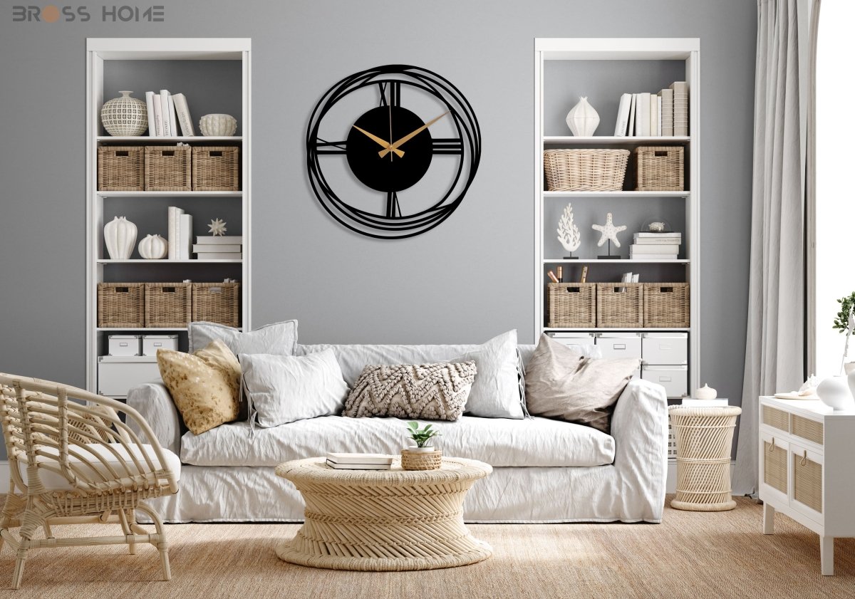 Minimalist Wall Clock - BrossHome Metal Wall Art