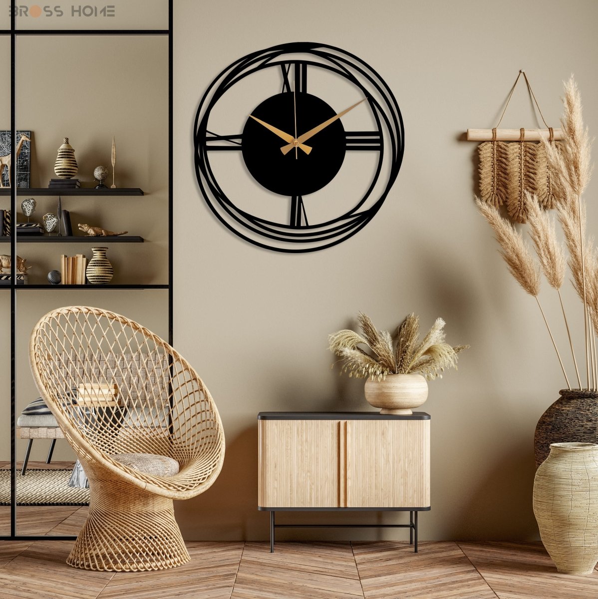 Minimalist Wall Clock - BrossHome Metal Wall Art
