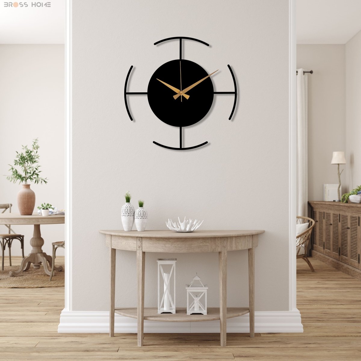 Modern Designer Wall Clock - BrossHome Metal Wall Art