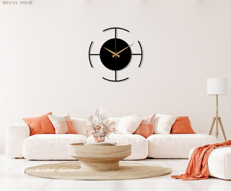 Modern Designer Wall Clock - BrossHome Metal Wall Art