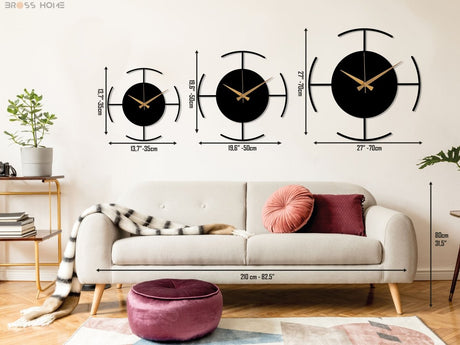 Modern Designer Wall Clock - BrossHome Metal Wall Art
