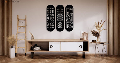 Modern Large Metal Wall Art (Set Of 3) - BrossHome Metal Wall Art