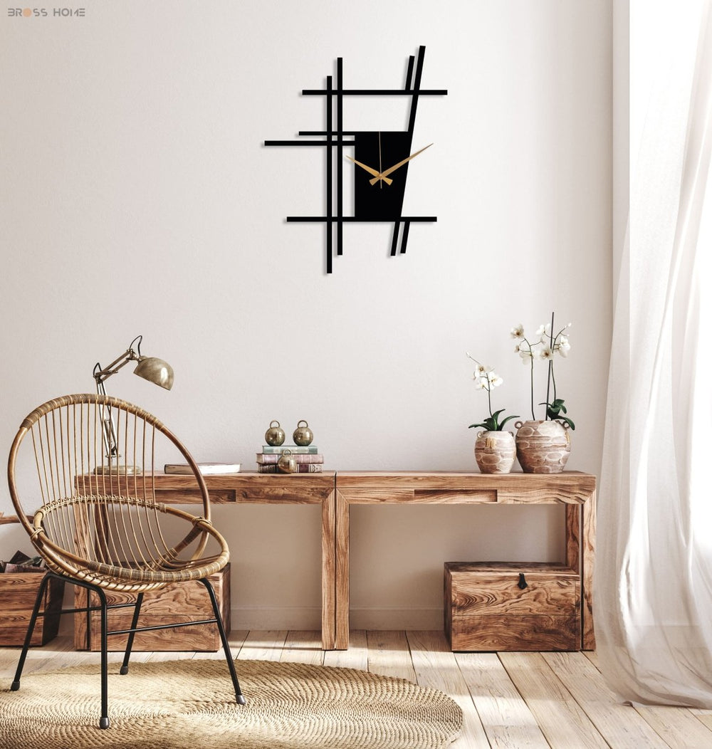 Modern Living Room Metal Wall Clock - BrossHome Metal Wall Art