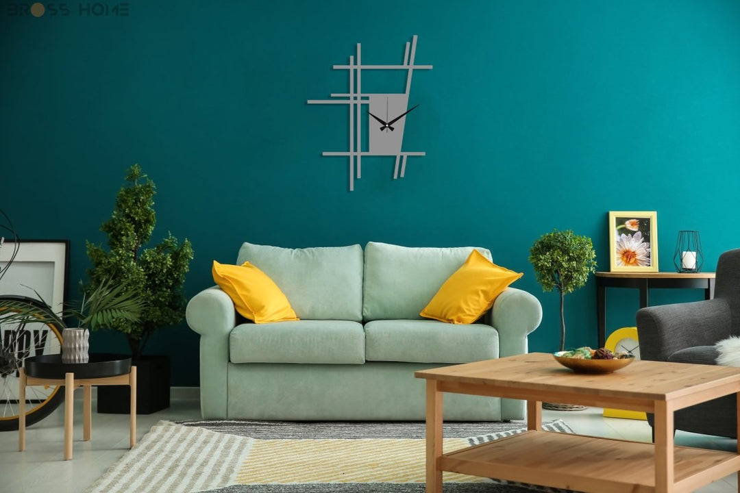 Modern Living Room Metal Wall Clock - BrossHome Metal Wall Art