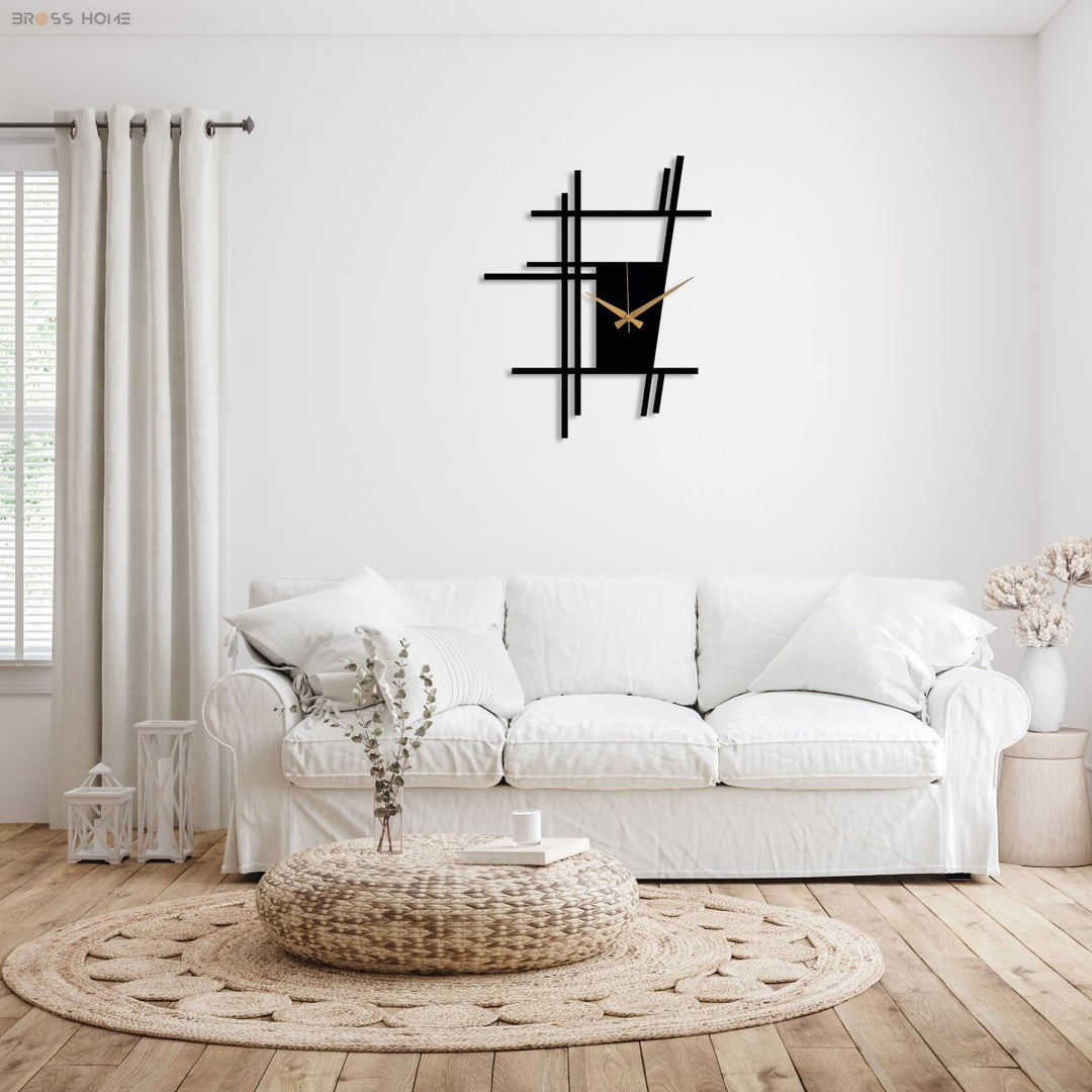 Modern Living Room Metal Wall Clock - BrossHome Metal Wall Art