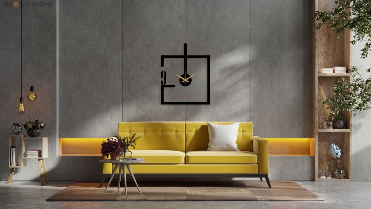 Modern minimalist Oversize Wall Clock - BrossHome Metal Wall Art