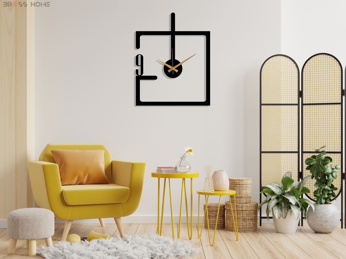Modern minimalist Oversize Wall Clock - BrossHome Metal Wall Art
