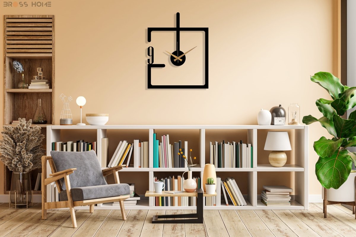 Modern minimalist Oversize Wall Clock - BrossHome Metal Wall Art