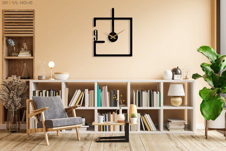 Modern minimalist Oversize Wall Clock - BrossHome Metal Wall Art