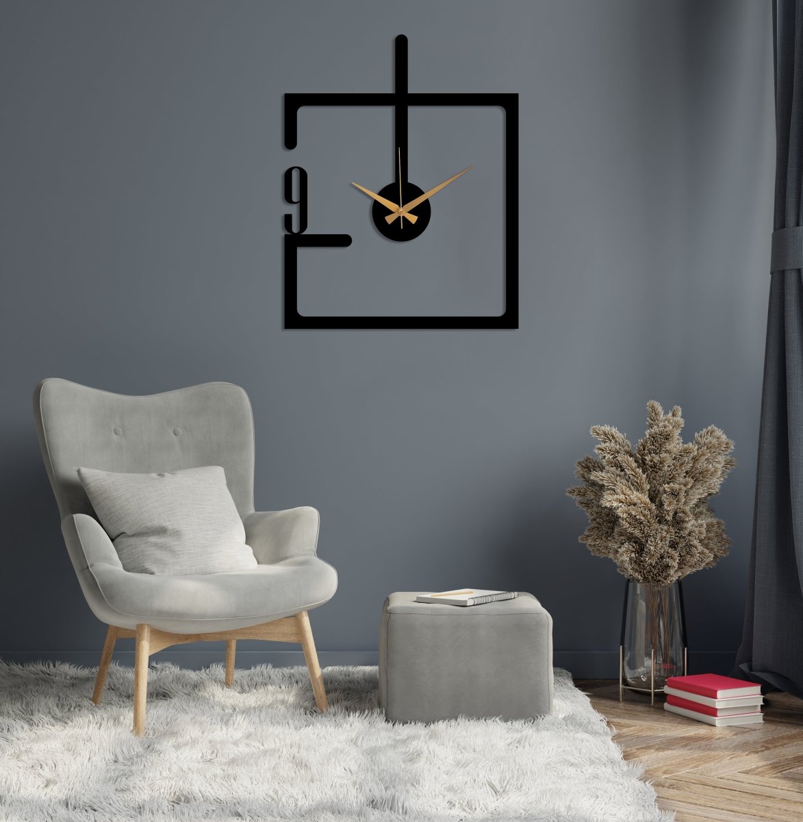 Modern minimalist Oversize Wall Clock - BrossHome Metal Wall Art