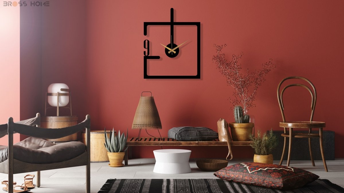 Modern minimalist Oversize Wall Clock - BrossHome Metal Wall Art