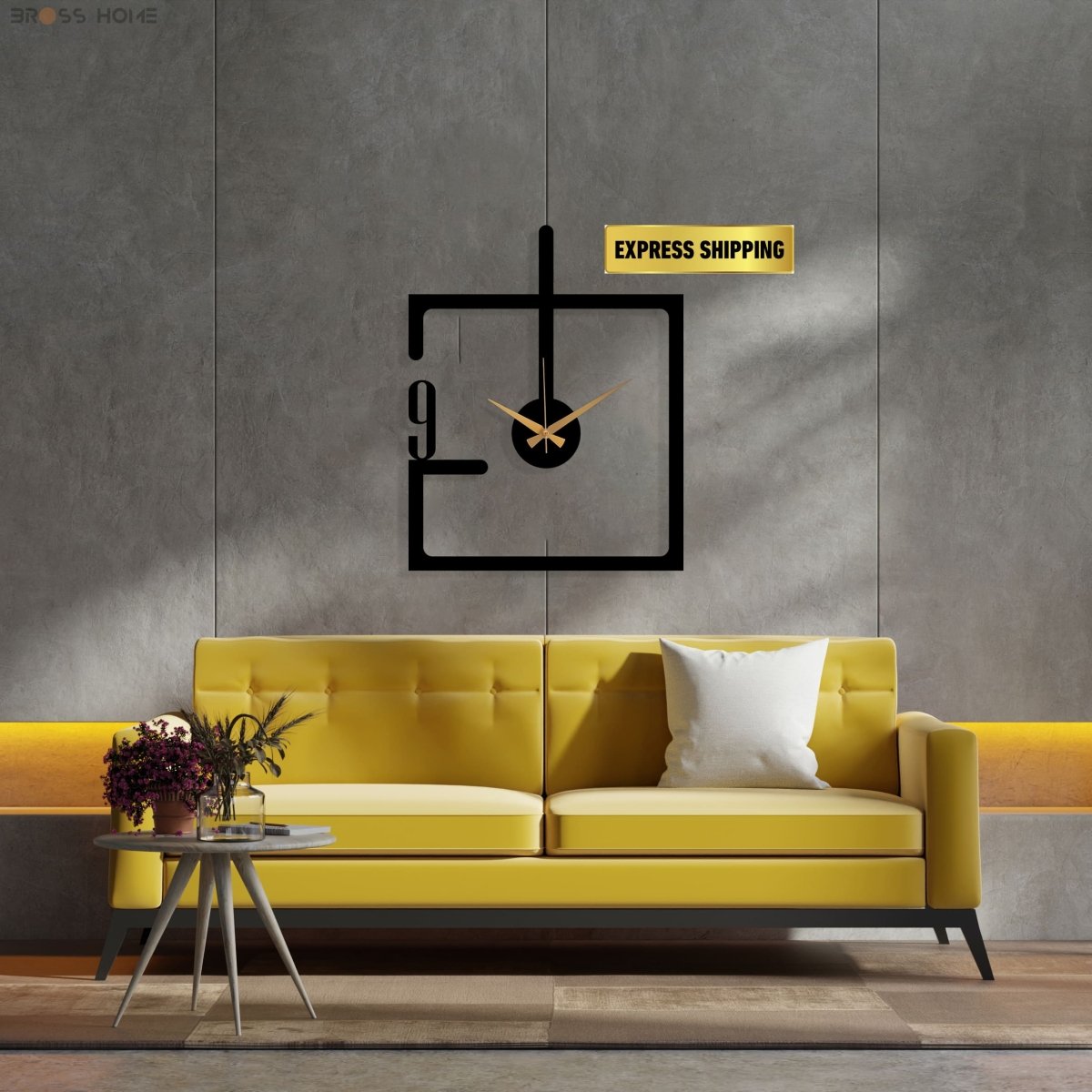 Modern minimalist Oversize Wall Clock - BrossHome Metal Wall Art