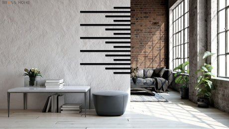 Modern Minimalist Wall Art (Stripes Set Of 3) - BrossHome Metal Wall Art