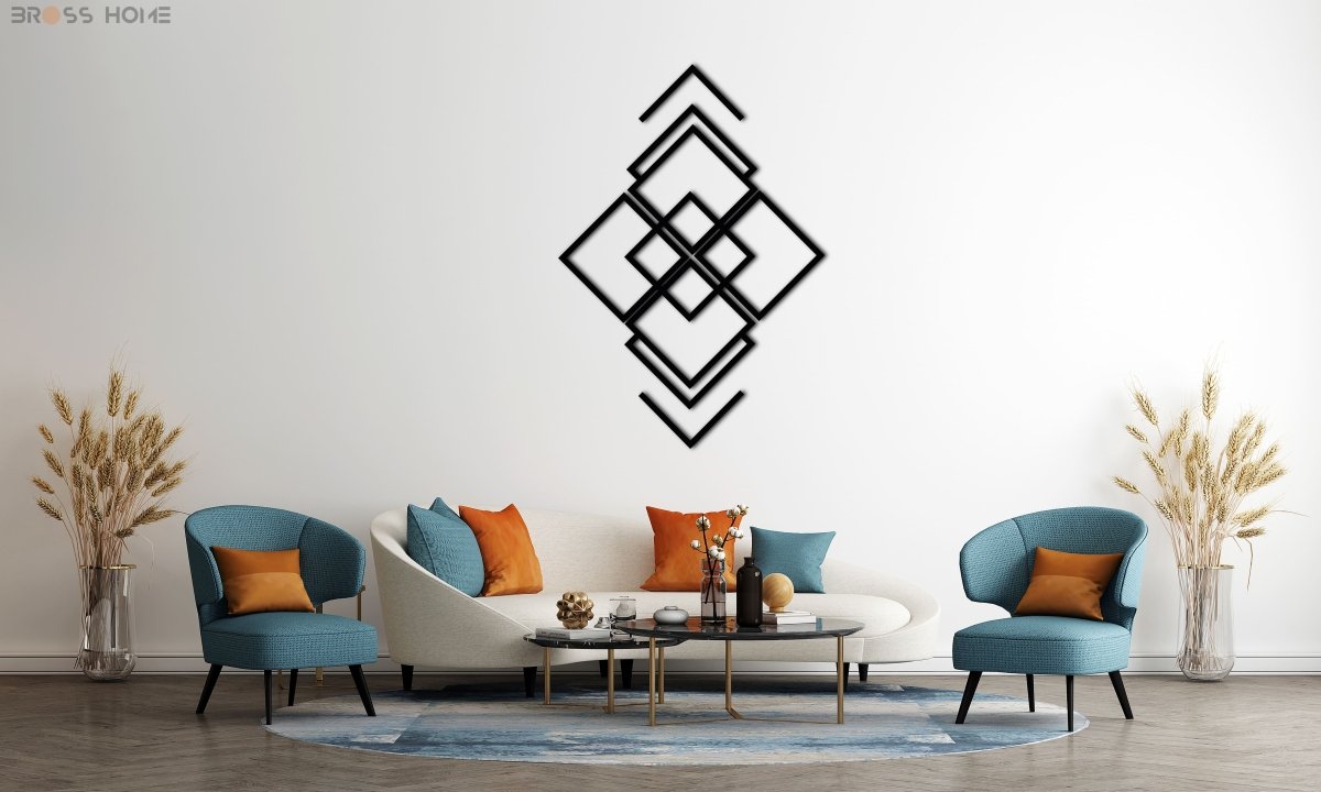 Modern Minimalist Wall Art (Stripes Set Of 3) - BrossHome Metal Wall Art