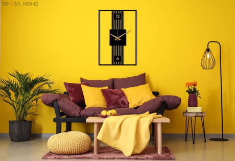 Modern Rectangle Wall Clock - BrossHome Metal Wall Art