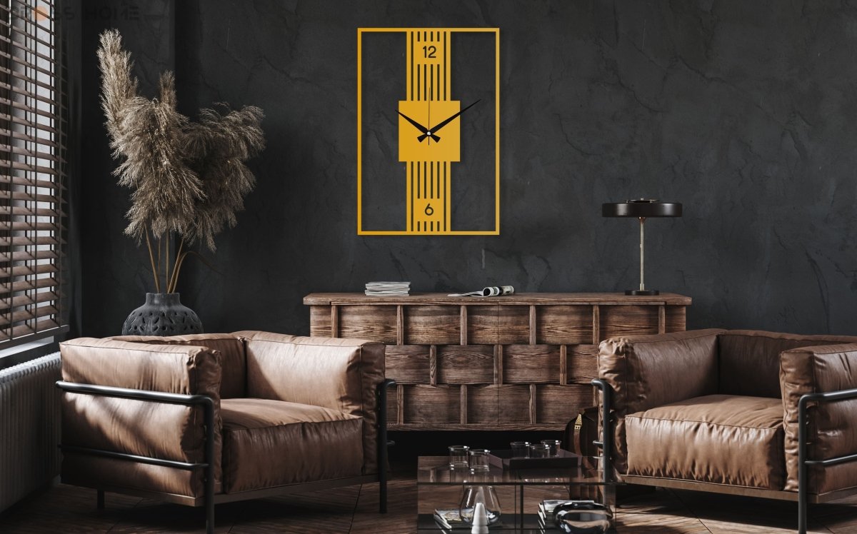 Modern Rectangle Wall Clock - BrossHome Metal Wall Art