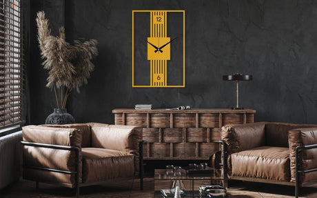Modern Rectangle Wall Clock - BrossHome Metal Wall Art