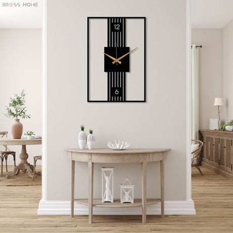 Modern Rectangle Wall Clock - BrossHome Metal Wall Art