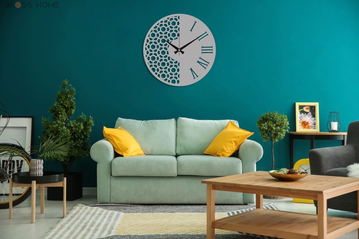 Modern Roman Numeral Wall Clock - BrossHome Metal Wall Art