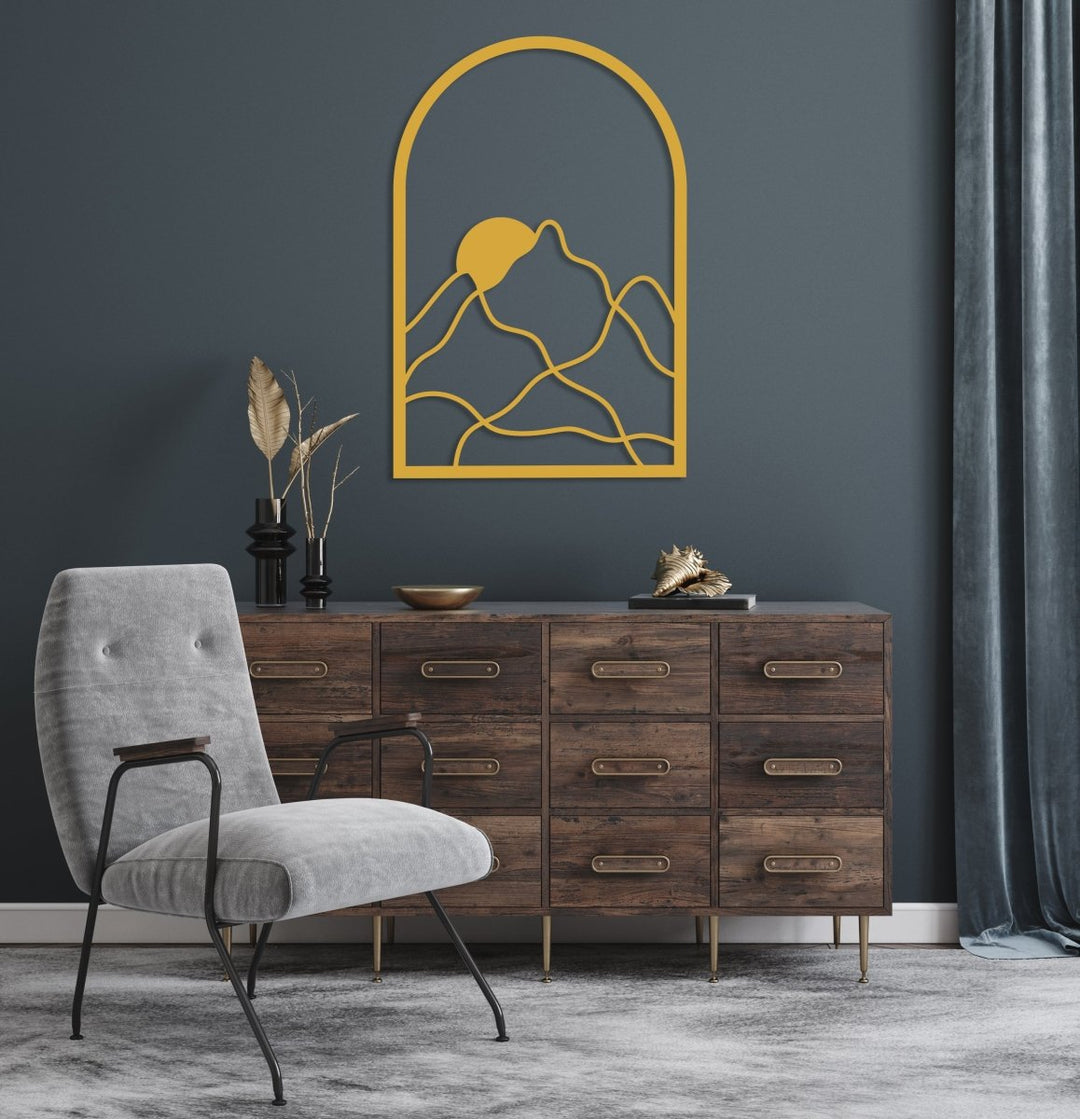 Mountain Abstract Wall Art - BrossHome Metal Wall Art