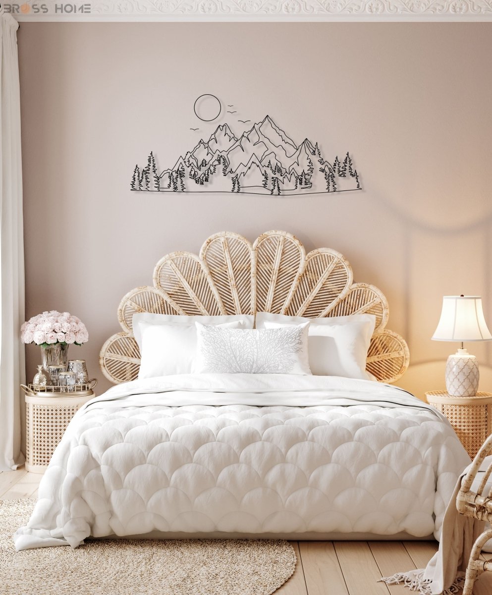 Mountain And Sun Metal Wall Decor - BrossHome Metal Wall Art