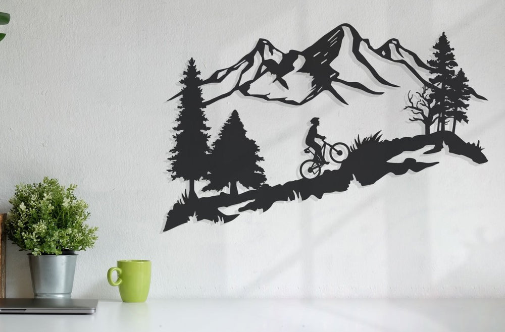 Mountain Bike Wall Art - BrossHome Metal Wall Art