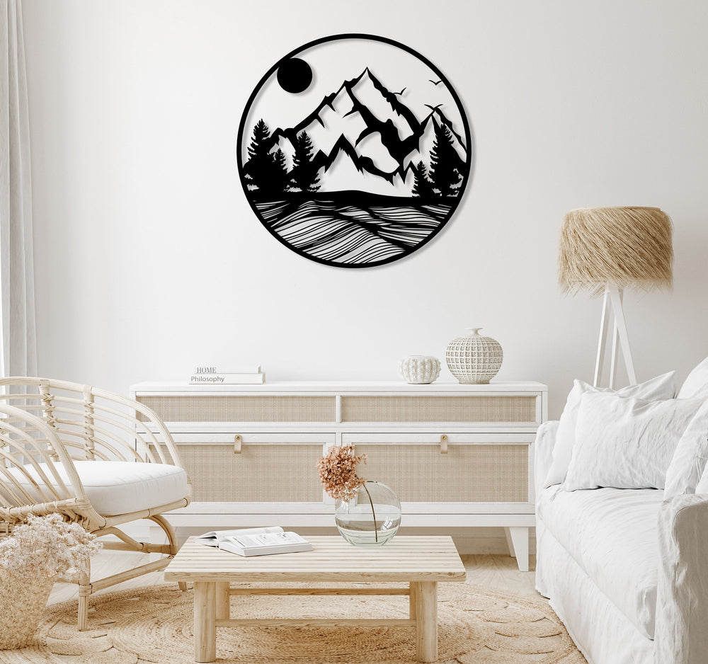 Mountain Forest Metal Wall Art - BrossHome
