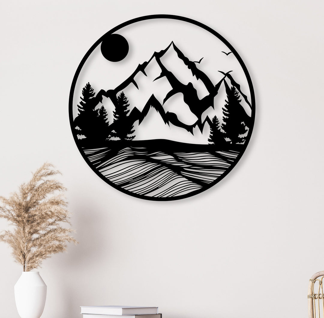 Mountain Forest Metal Wall Art - BrossHome