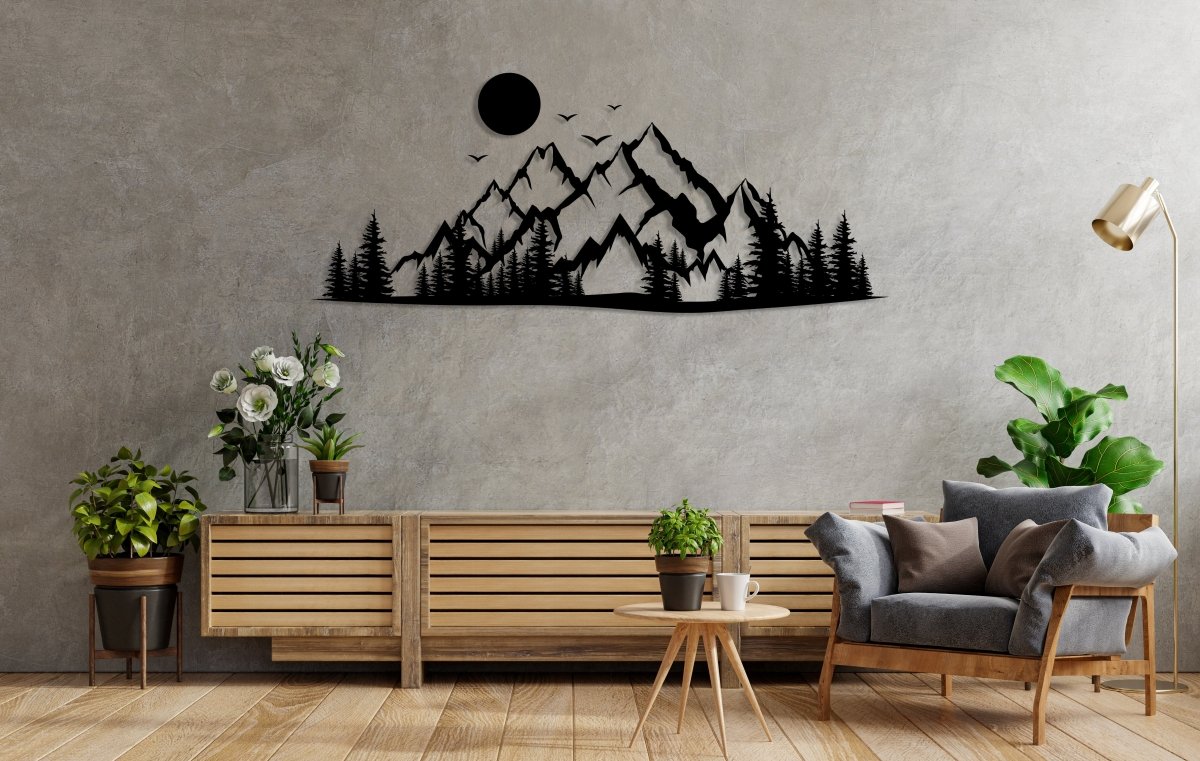 Mountain Metal Wall Art Decor - BrossHome Metal Wall Art