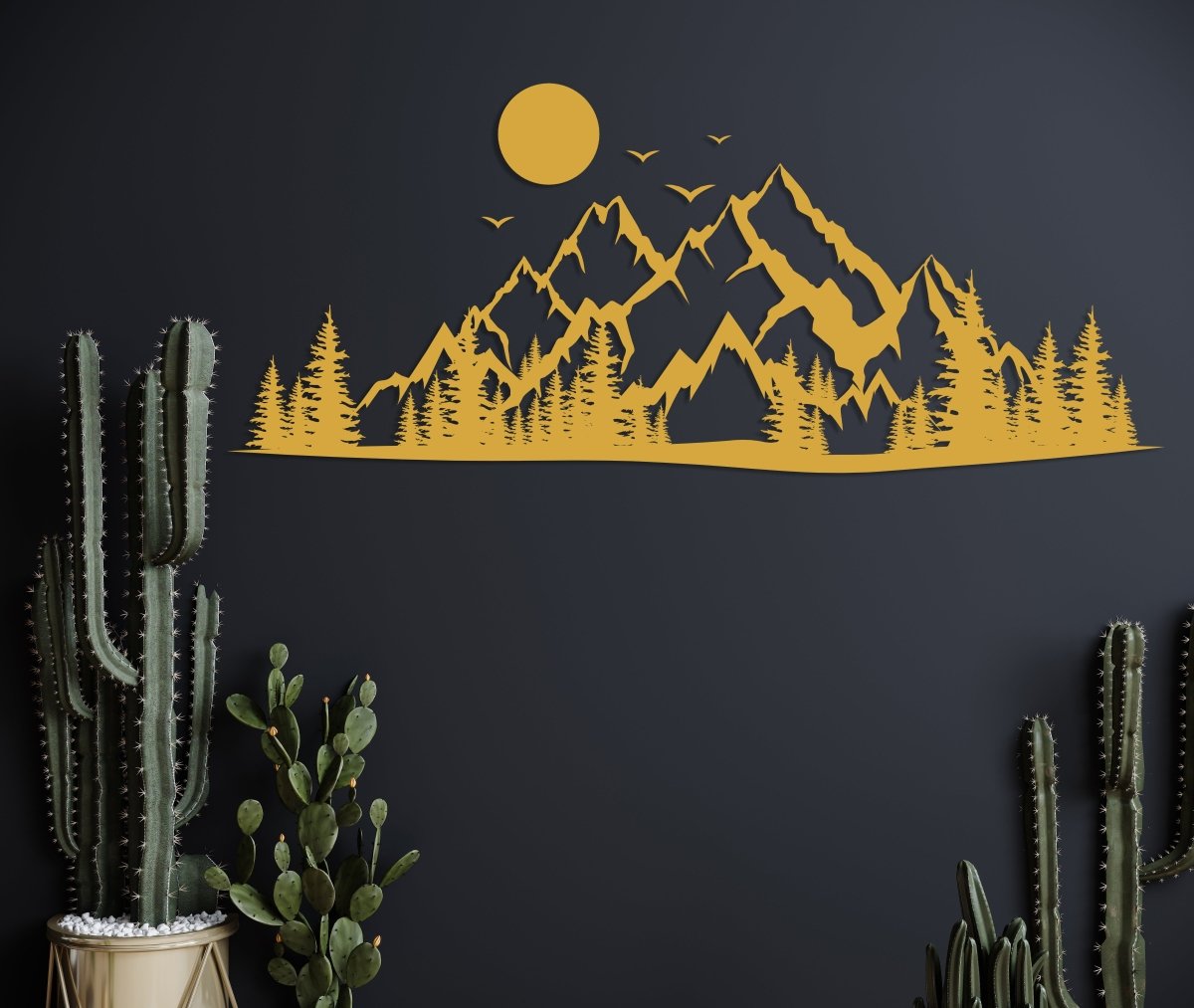 Mountain Metal Wall Art Decor - BrossHome Metal Wall Art
