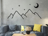 Mountain Moon Star Metal Wall Art - BrossHome Metal Wall Art