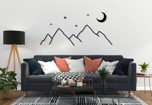 Mountain Moon Star Metal Wall Art