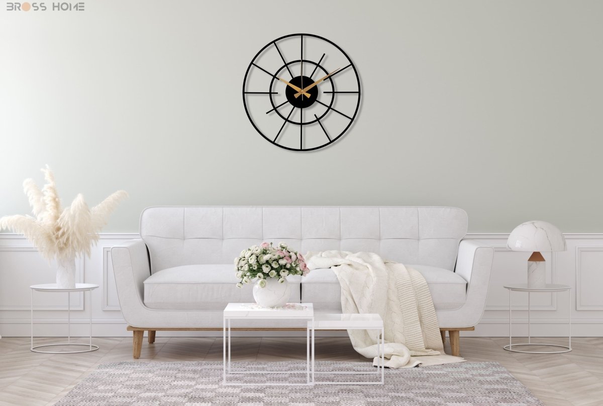 Oversized Wall Clocks For Living Room - BrossHome Metal Wall Art