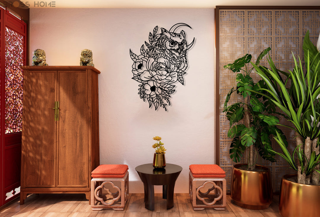 Owl Metal Wall Art - BrossHome