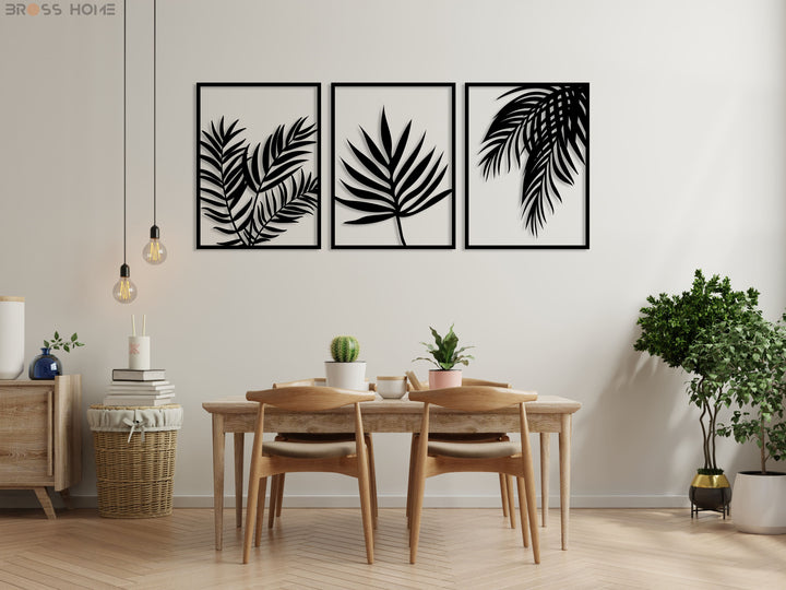Palm Leaf Metal Wall Décor (Set Of 3) - BrossHome