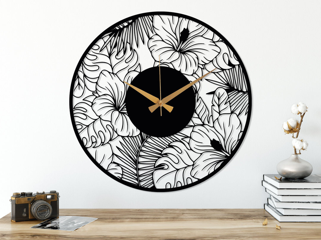 Poppy Flower Metal Wall Clock - BrossHome