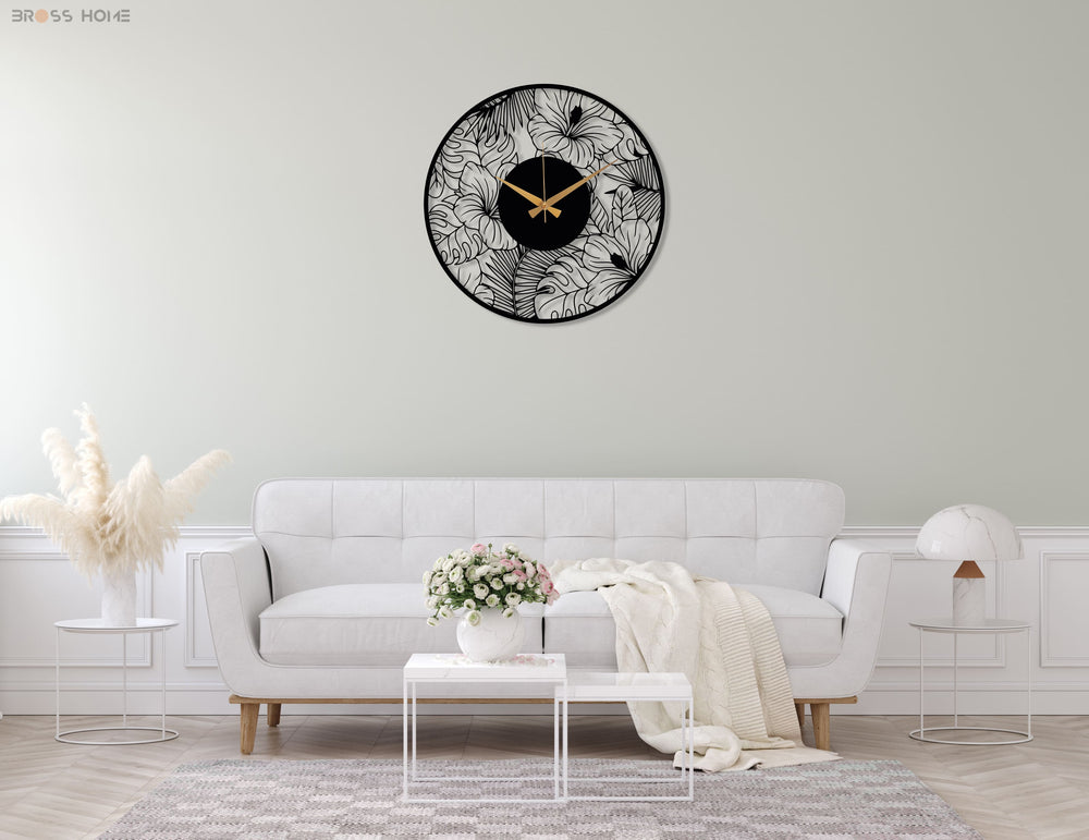 Poppy Flower Metal Wall Clock - BrossHome