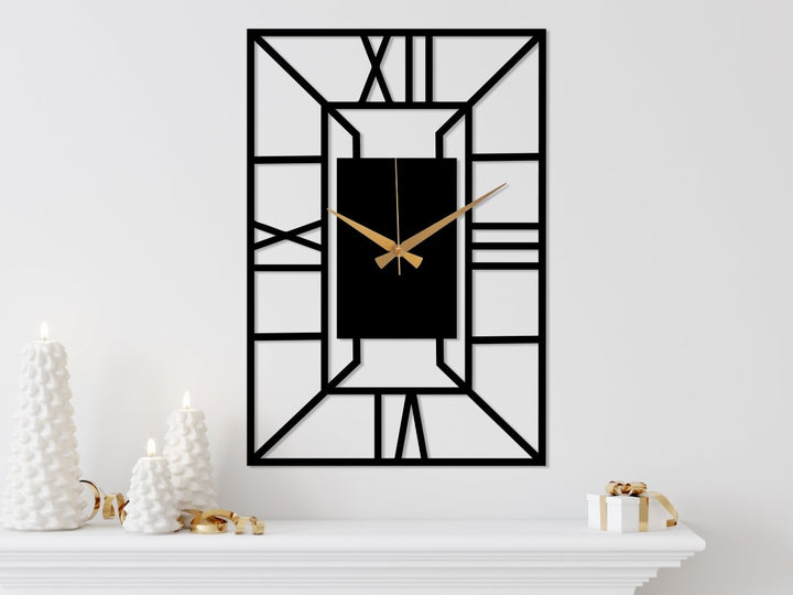 Rectangle Metal Wall Clock - BrossHome Metal Wall Art