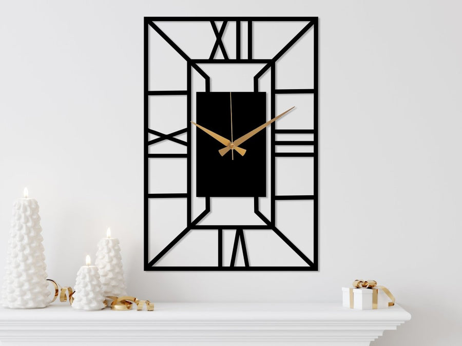 Rectangle Metal Wall Clock - BrossHome Metal Wall Art