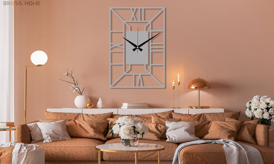 Rectangle Metal Wall Clock - BrossHome