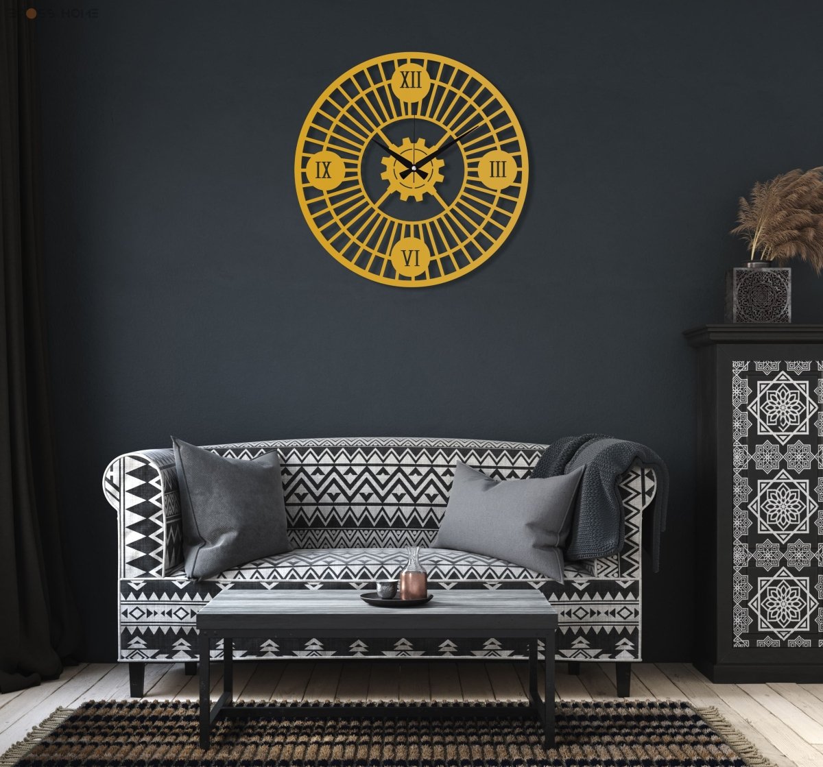 Roman Numeral Wall Clock - BrossHome Metal Wall Art