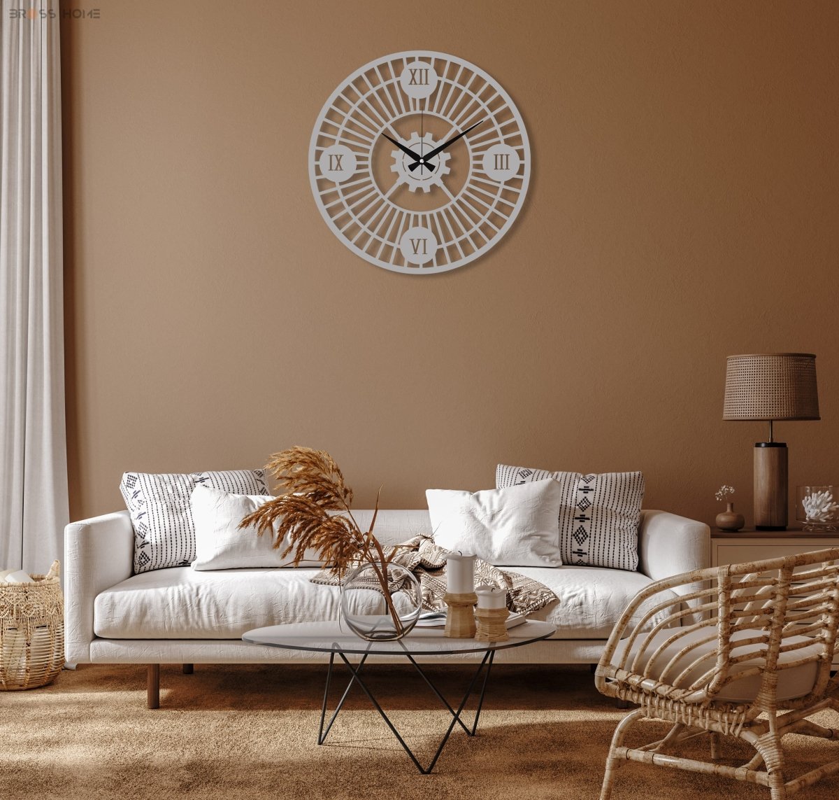 Roman Numeral Wall Clock - BrossHome Metal Wall Art