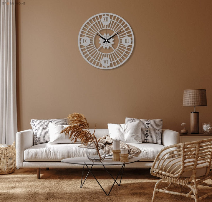 Roman Numeral Wall Clock - BrossHome Metal Wall Art