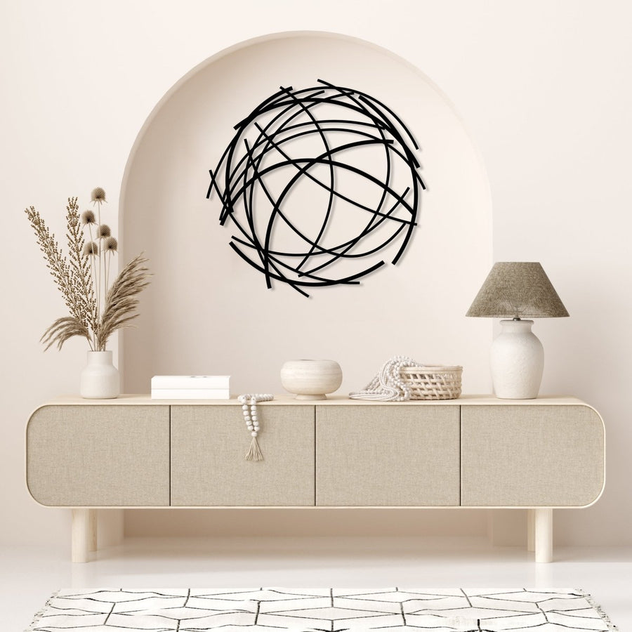 Round Abstract Wall Art - BrossHome Metal Wall Art
