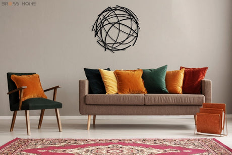 Round Abstract Wall Art - BrossHome Metal Wall Art